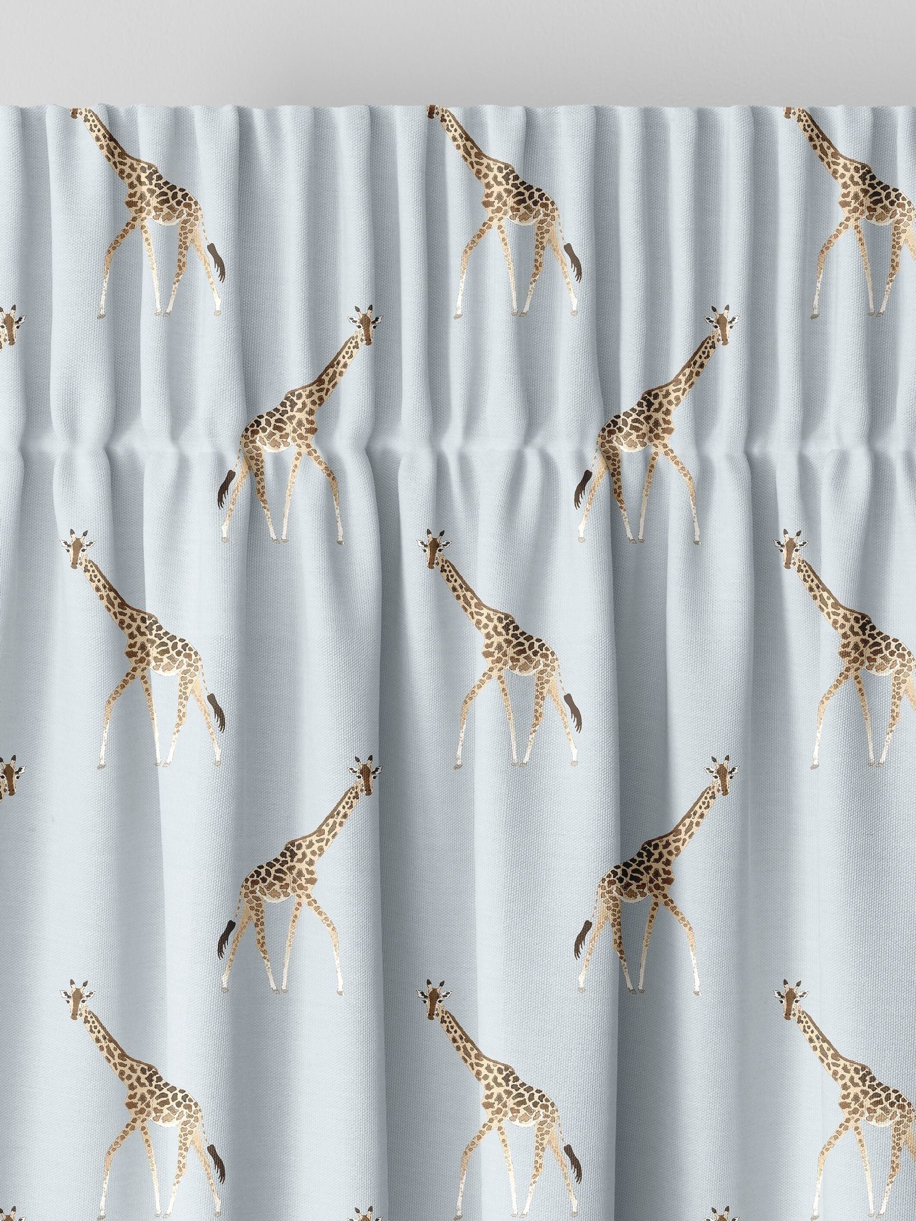 Sophie Allport duck egg giraffe curtains, UK version