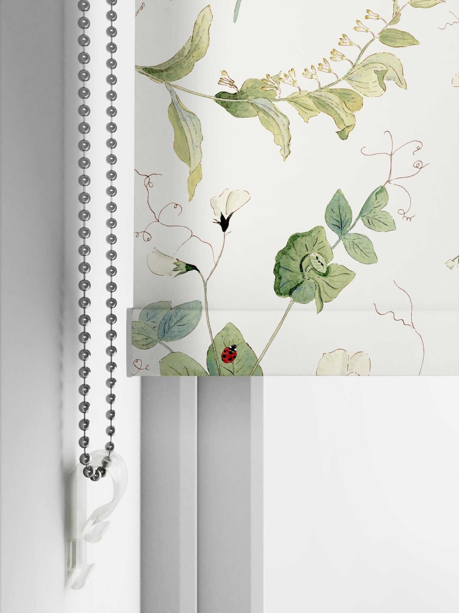 Sophie Allport white wild floral roller blind - British product