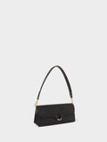 Osprey London Black Marlow Leather Shoulder Bag, imported from the UK