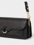 Osprey London Black Marlow Leather Shoulder Bag, imported from the UK