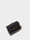 Osprey London Black Marlow Leather Shoulder Bag, imported from the UK