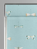 Sophie Allport roman blinds blue stripe watercolour dragonfly (British brand)