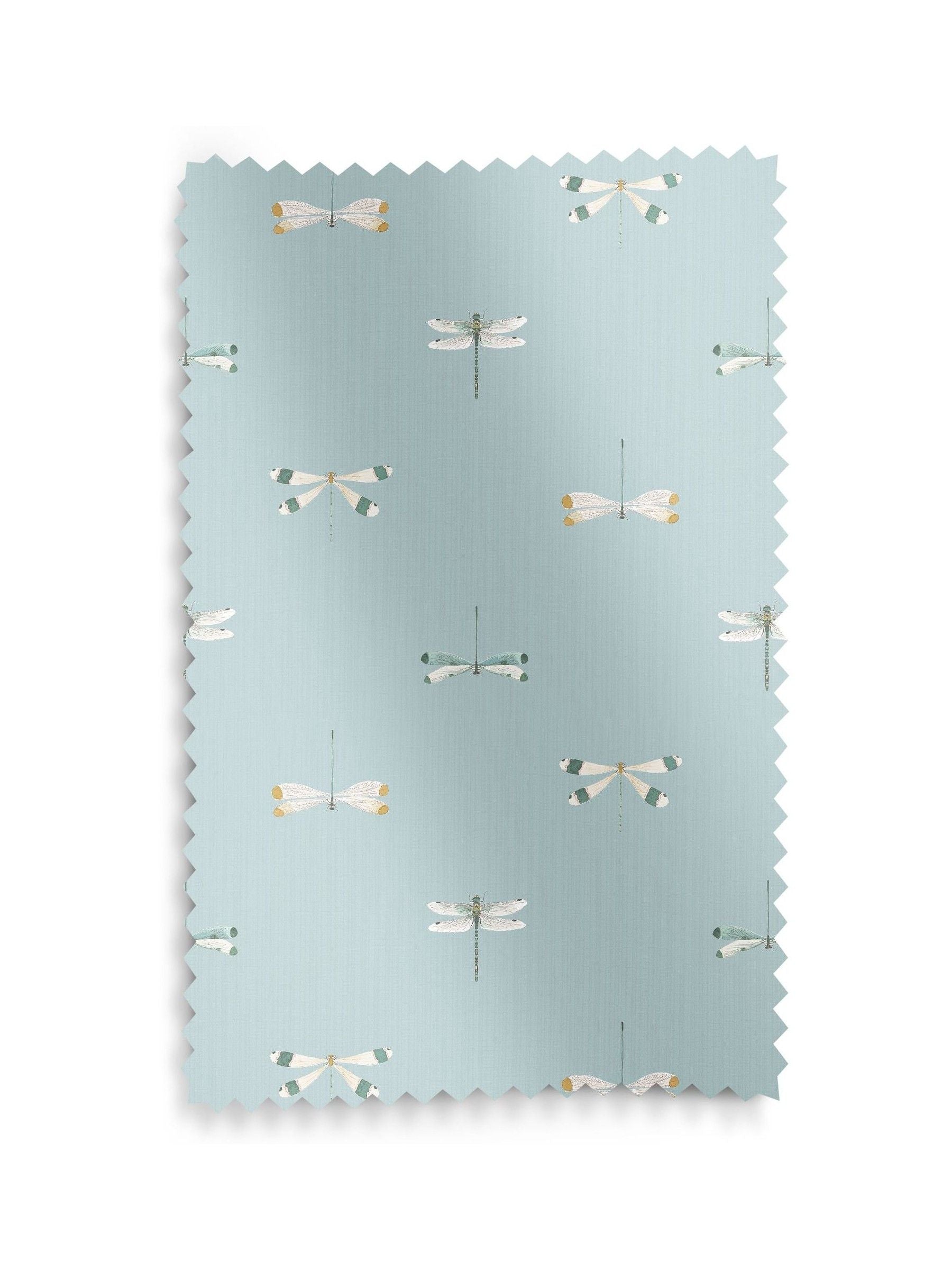 Sophie Allport roman blinds blue stripe watercolour dragonfly (British brand)