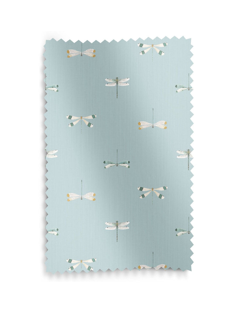 Sophie Allport roman blinds blue stripe watercolour dragonfly (British brand)