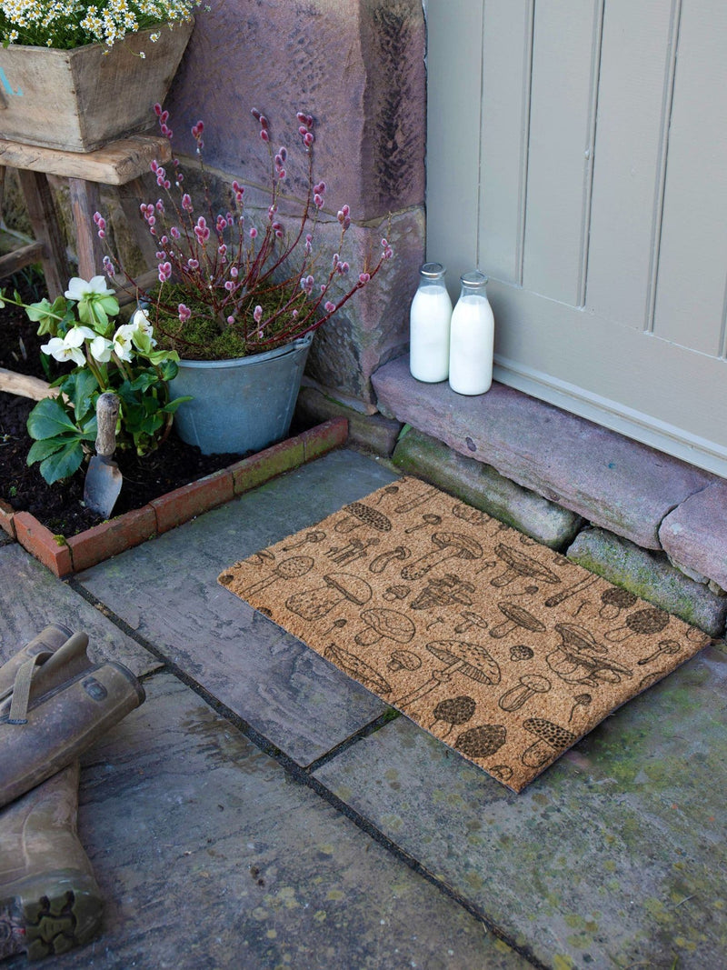 Artsy Mats Brown Mushrooms doormat 60x40cm - British product