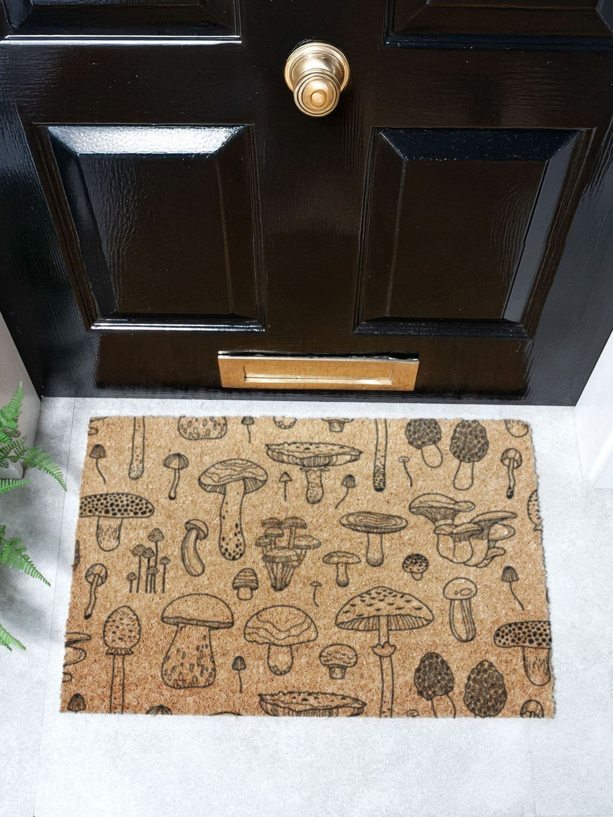 Artsy Mats Brown Mushrooms doormat 60x40cm - British product