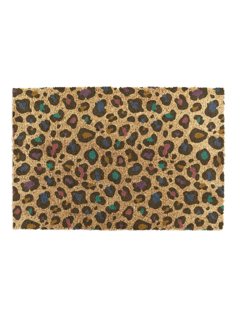 Artsy Mats brown multi colour leopard print doormat (British brand)