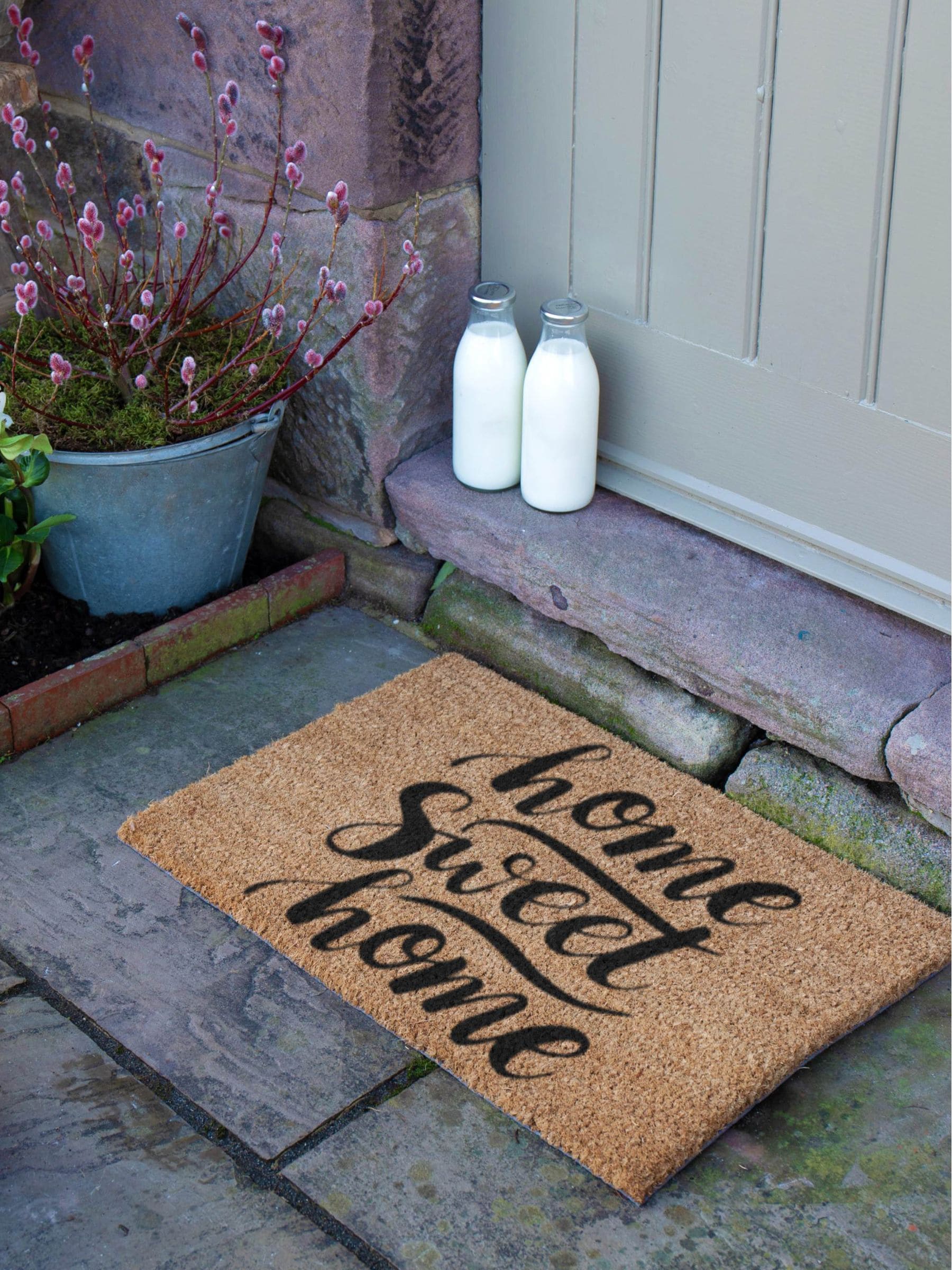 Artsy Mats natural black coir doormat 60x40cm, UK version