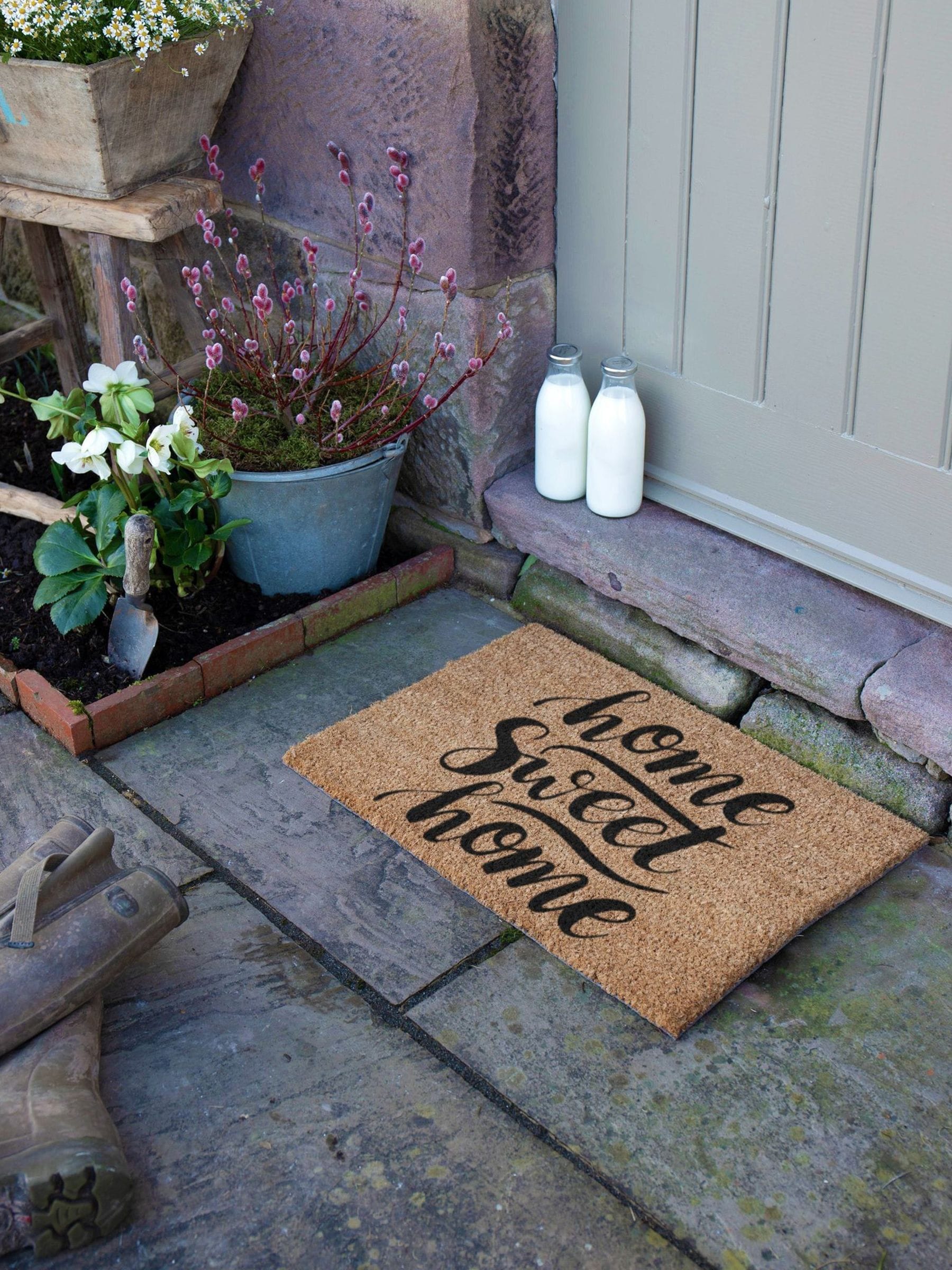 Artsy Mats natural black coir doormat 60x40cm, UK version