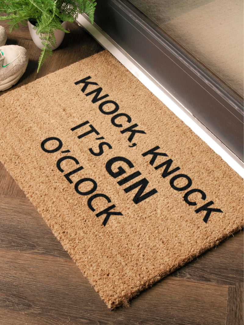 Artsy Mats black Gin O'Clock doormat 60x40cm, UK version