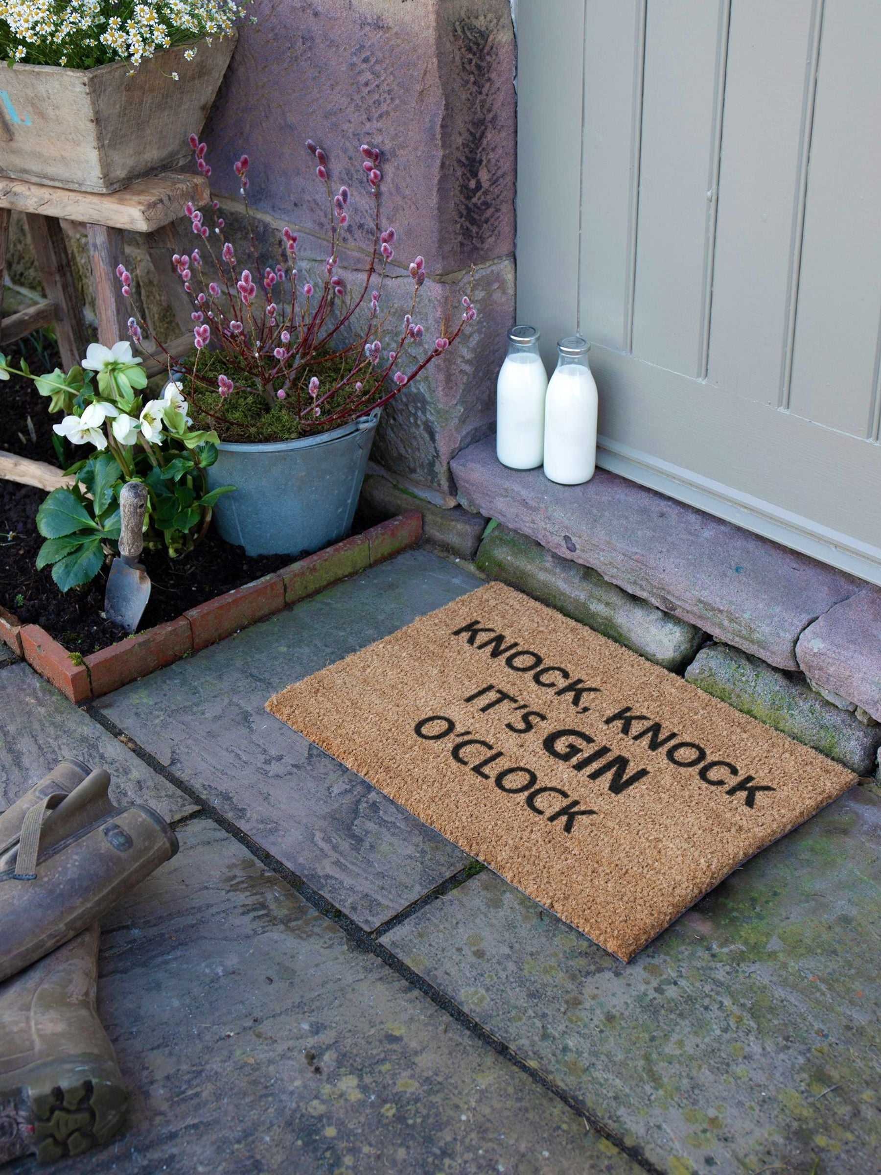 Artsy Mats black Gin O'Clock doormat 60x40cm, UK version