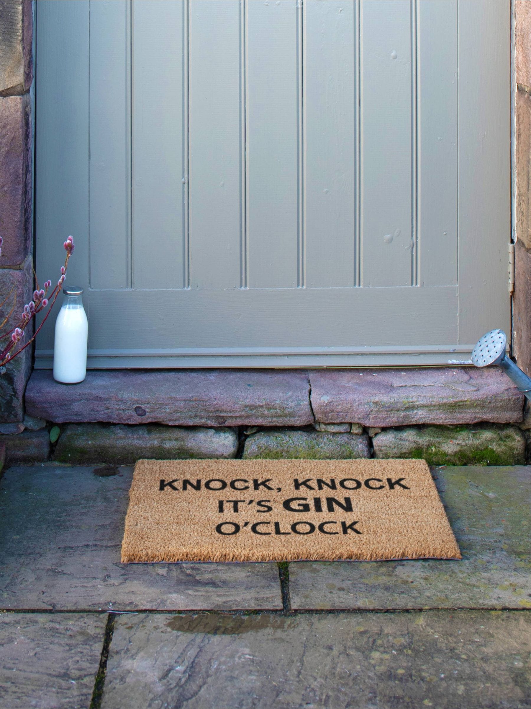 Artsy Mats black Gin O'Clock doormat 60x40cm, UK version