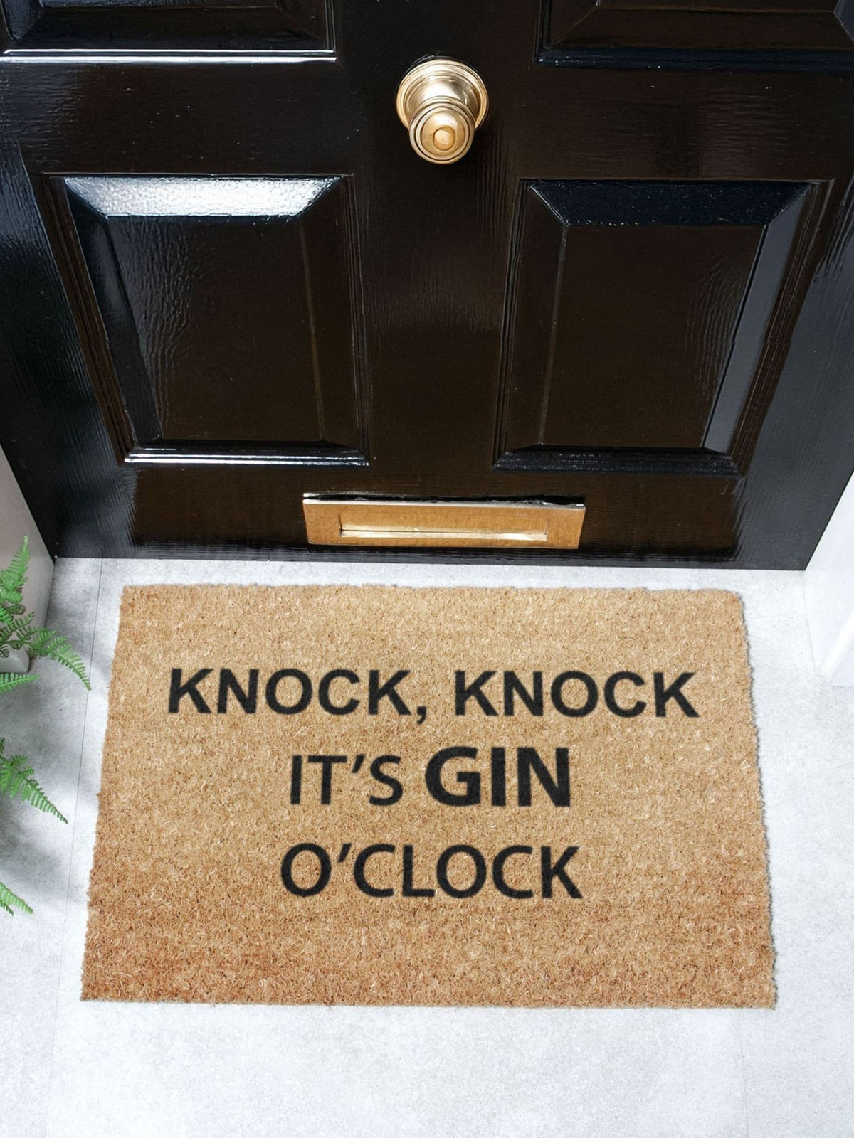 Artsy Mats black Gin O'Clock doormat 60x40cm, UK version