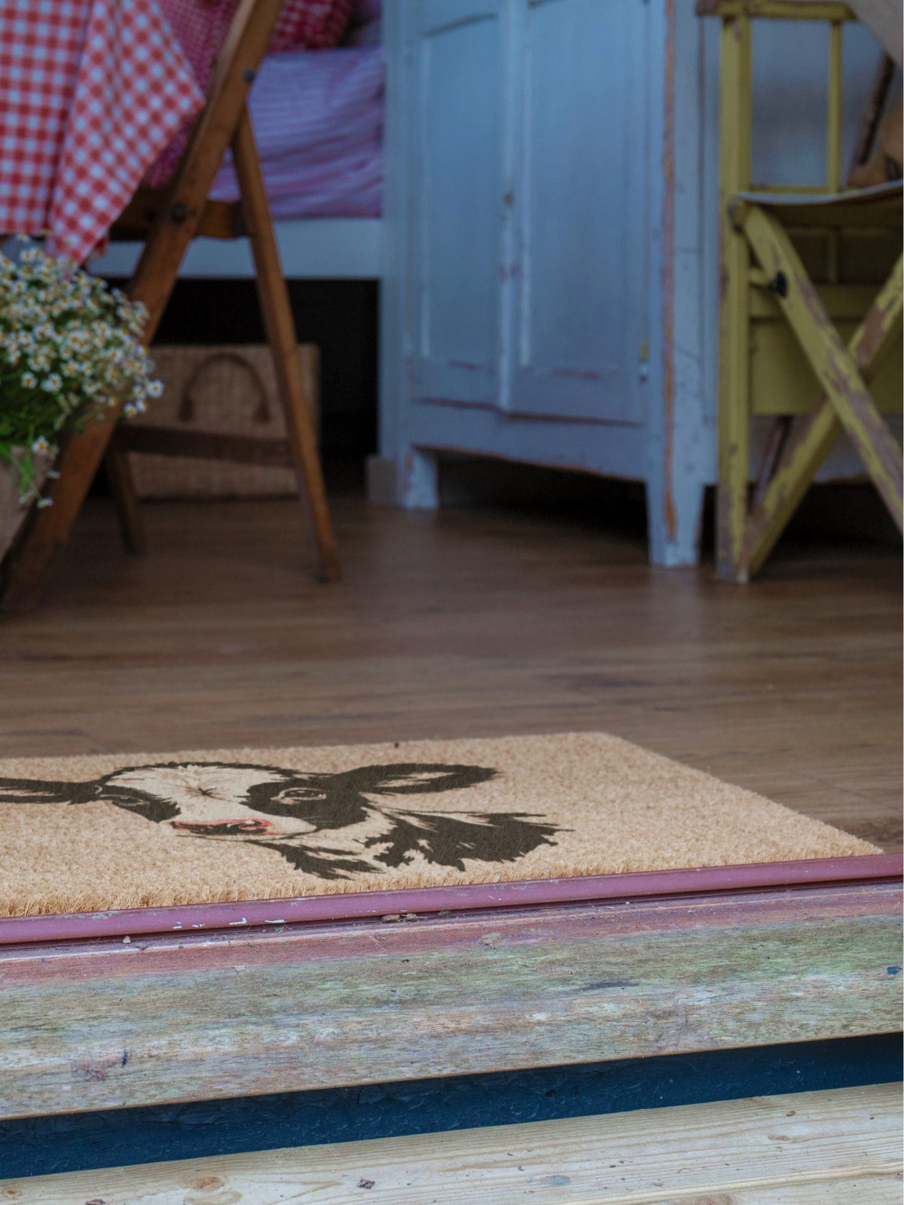 Artsy Mats Brown Dairy Calf doormat 60x40cm, UK version