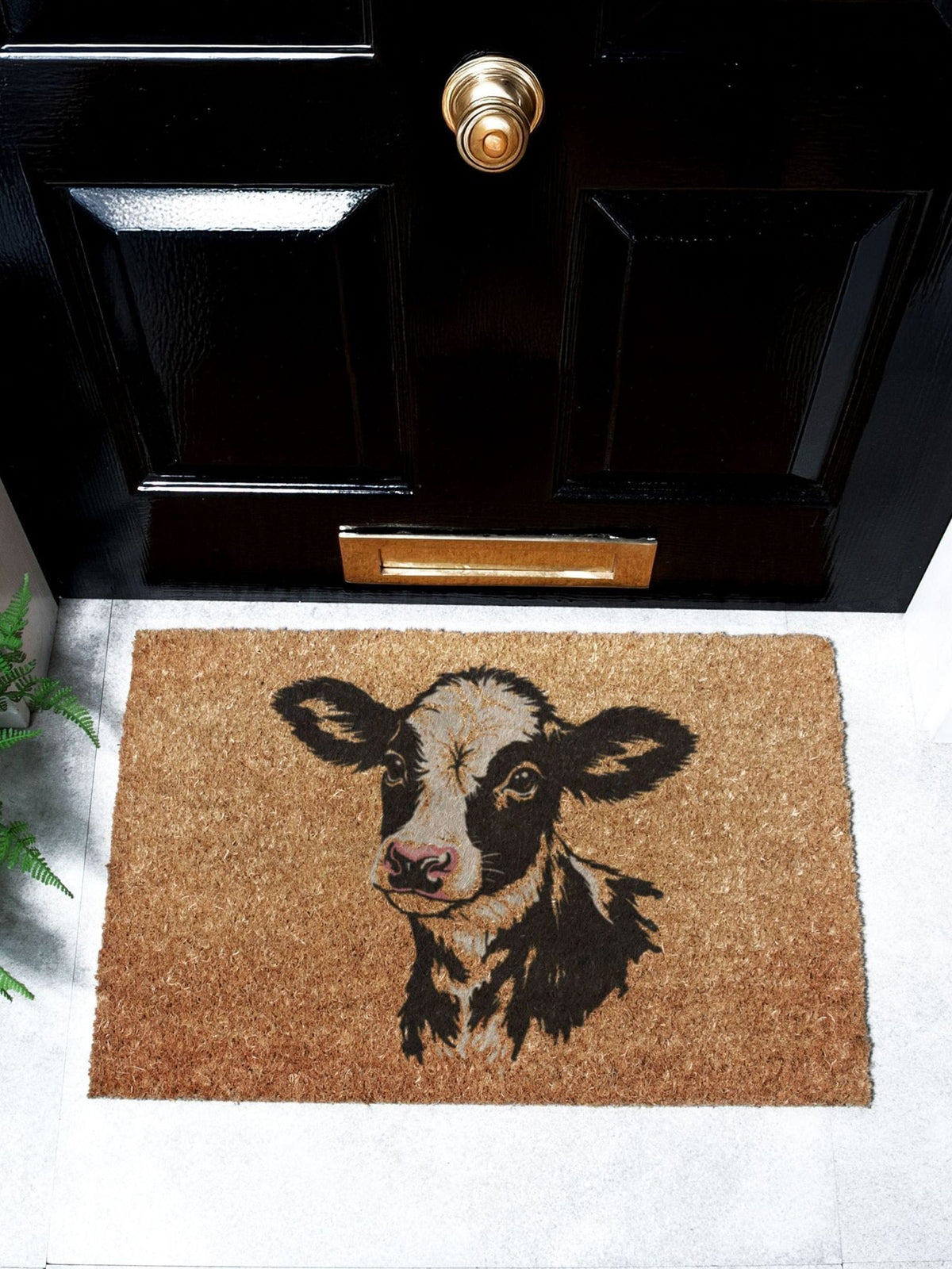 Artsy Mats Brown Dairy Calf doormat 60x40cm, UK version