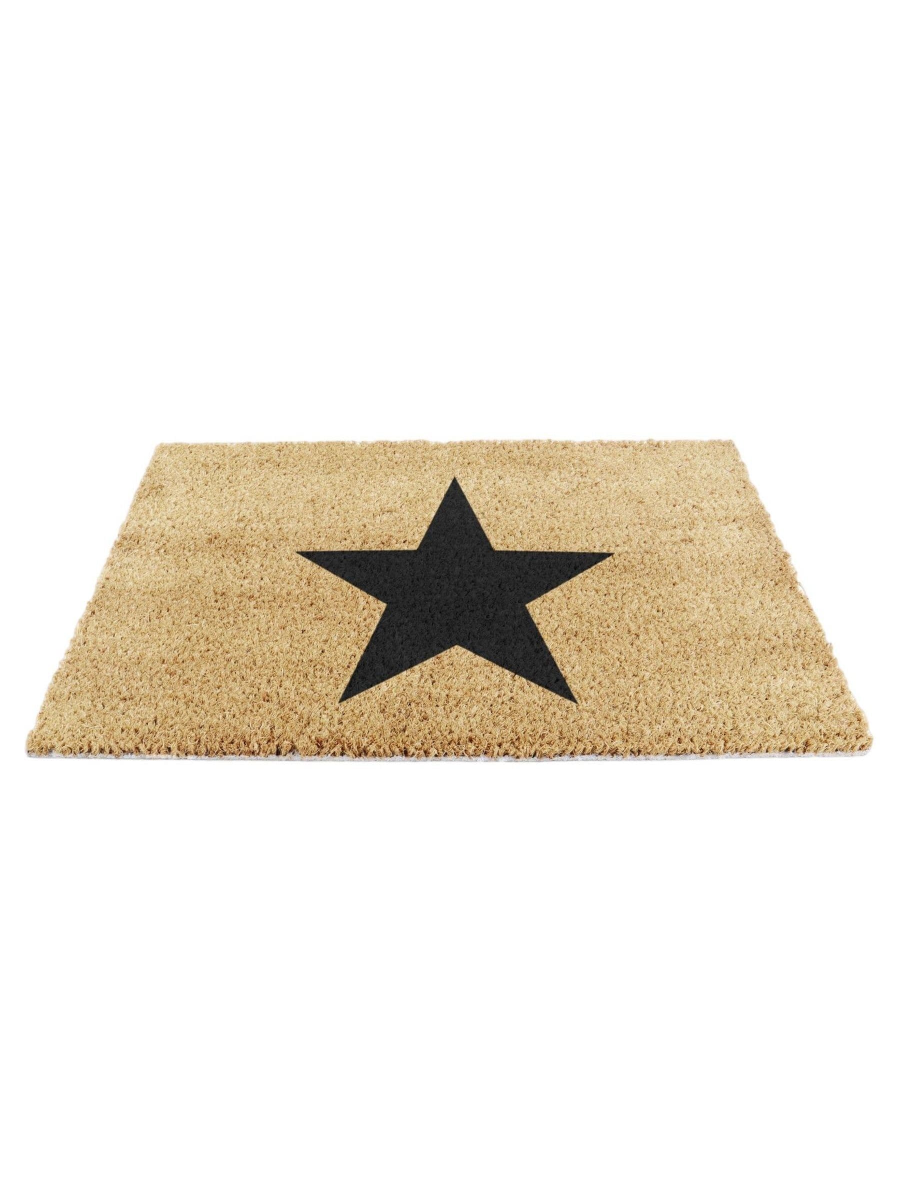 Artsy Mats Natural Black Star doormat 60x40cm - British product