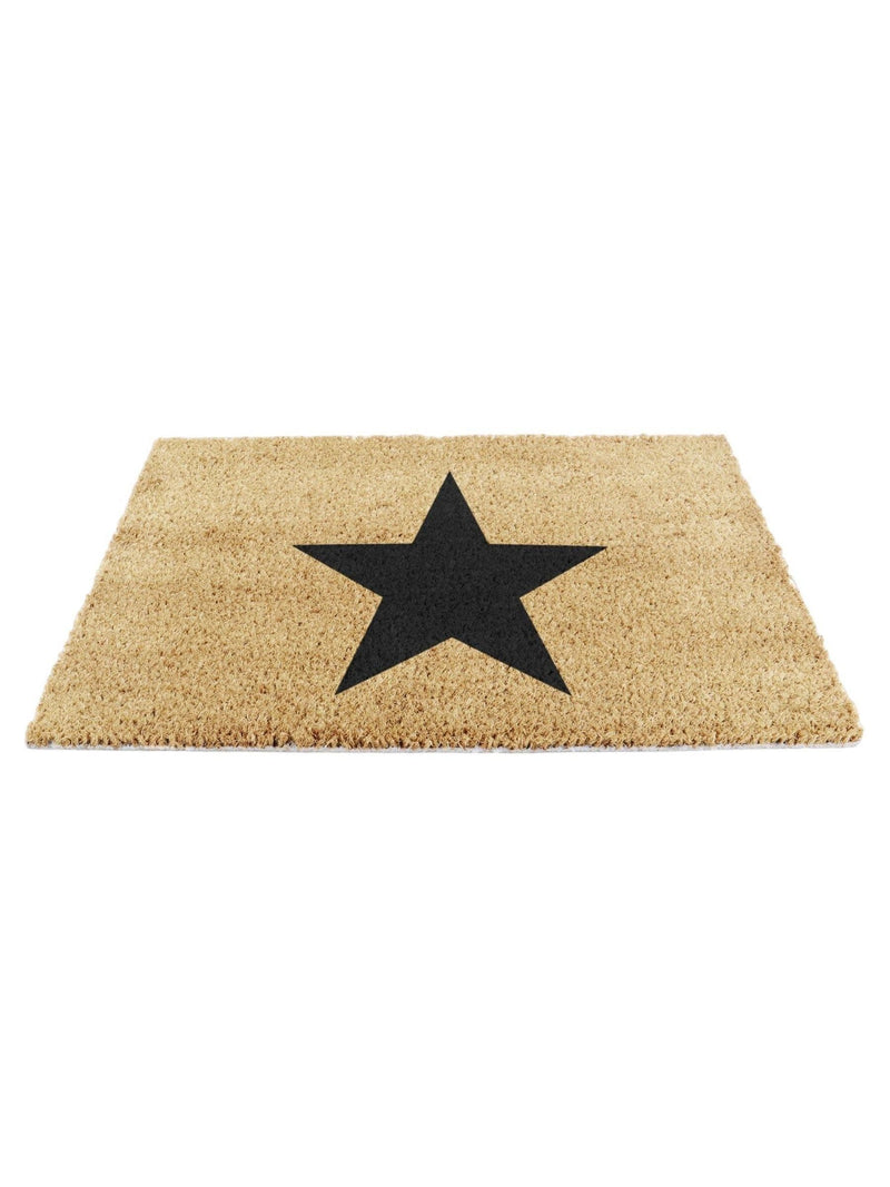 Artsy Mats Natural Black Star doormat 60x40cm - British product