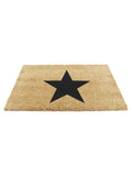 Artsy Mats Natural Black Star doormat 60x40cm - British product