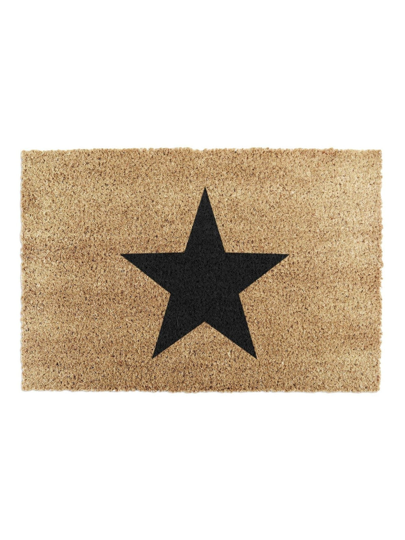 Artsy Mats Natural Black Star doormat 60x40cm - British product
