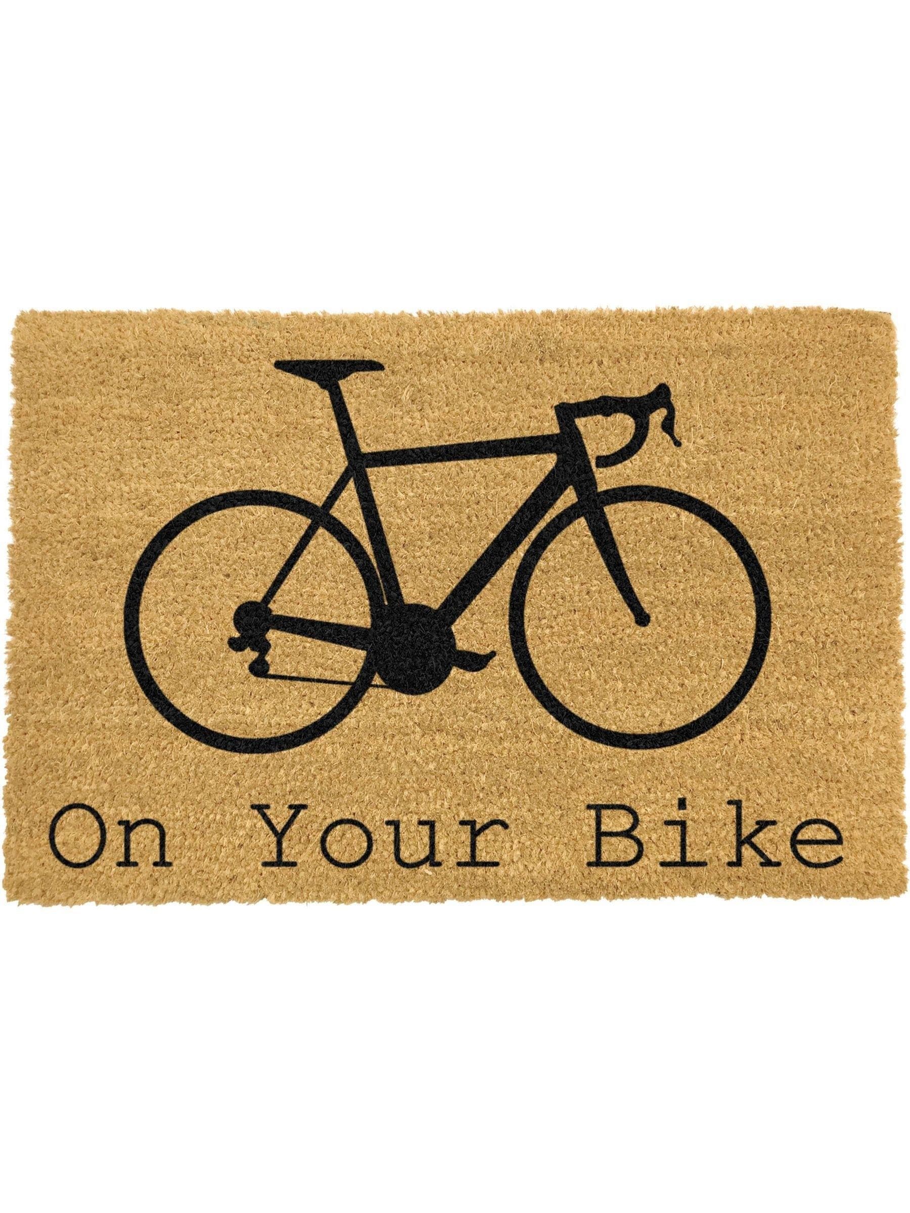 Artsy Mats On Your Bike doormat 60x40, imported from the UK