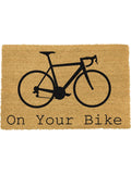 Artsy Mats On Your Bike doormat 60x40, imported from the UK