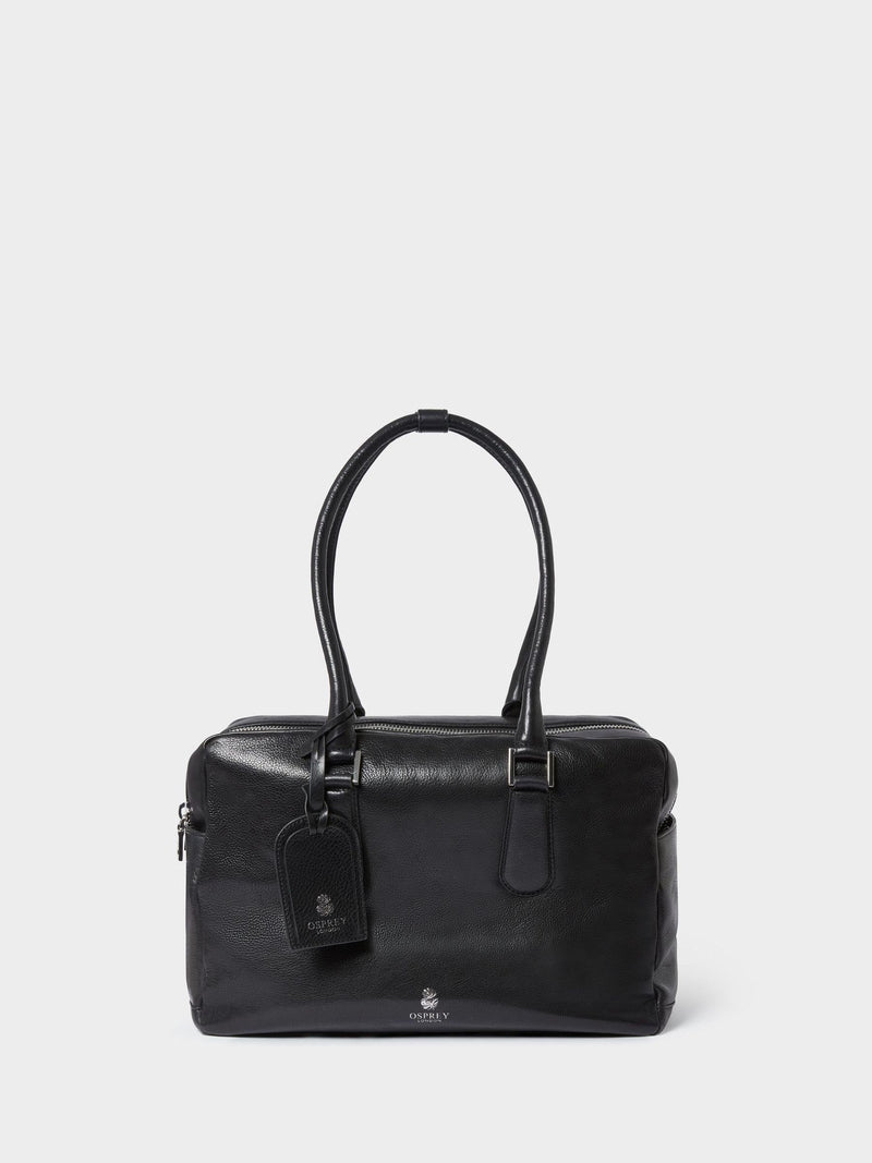 Osprey London black leather shoulder bag, imported from the UK