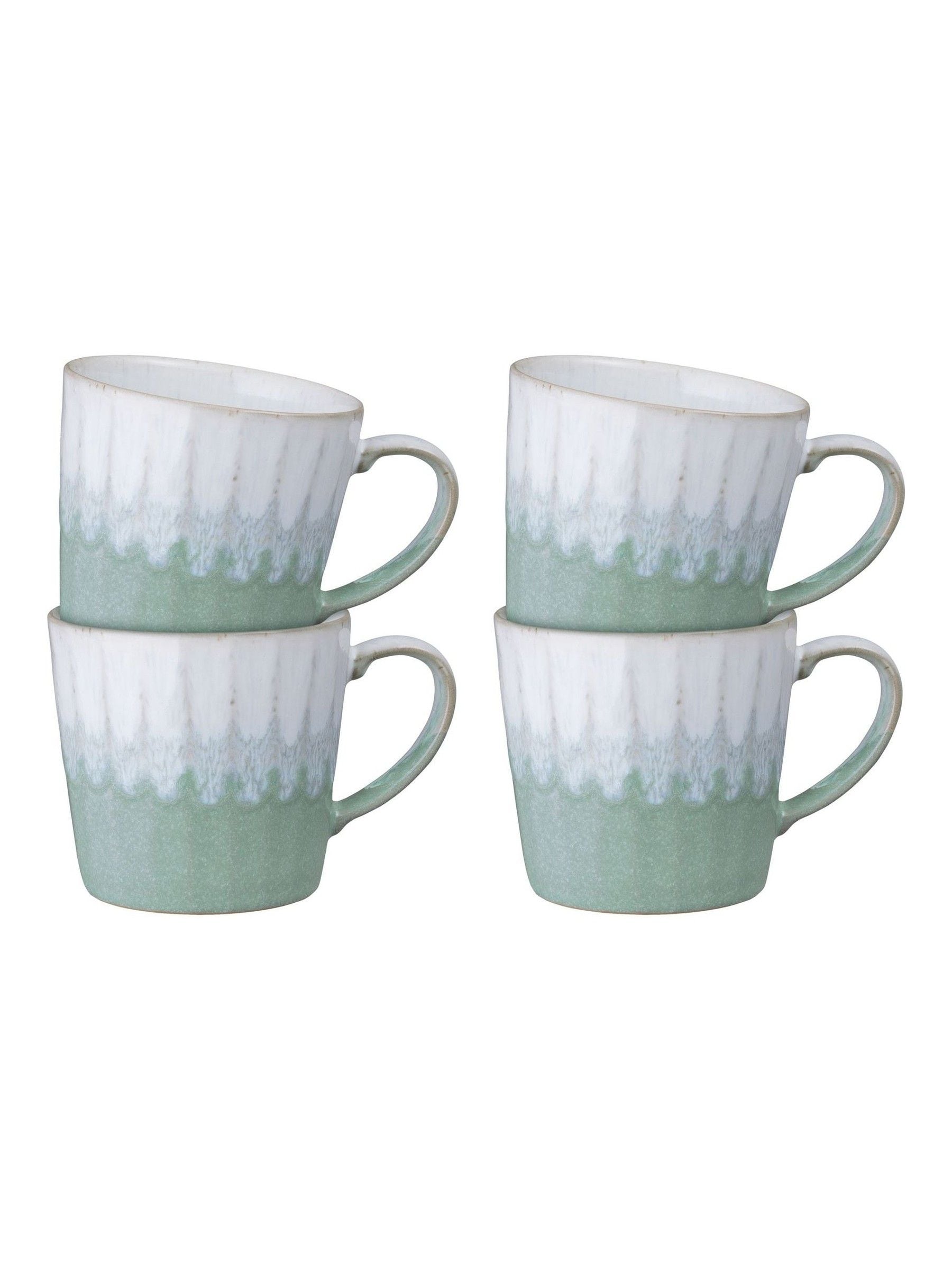 Denby set of 4 green reactive mugs 400ml, UK version