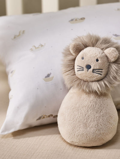 Next The White Company Natural Rocking Lenny Lion Baby Toy- Buy online at McGrocer