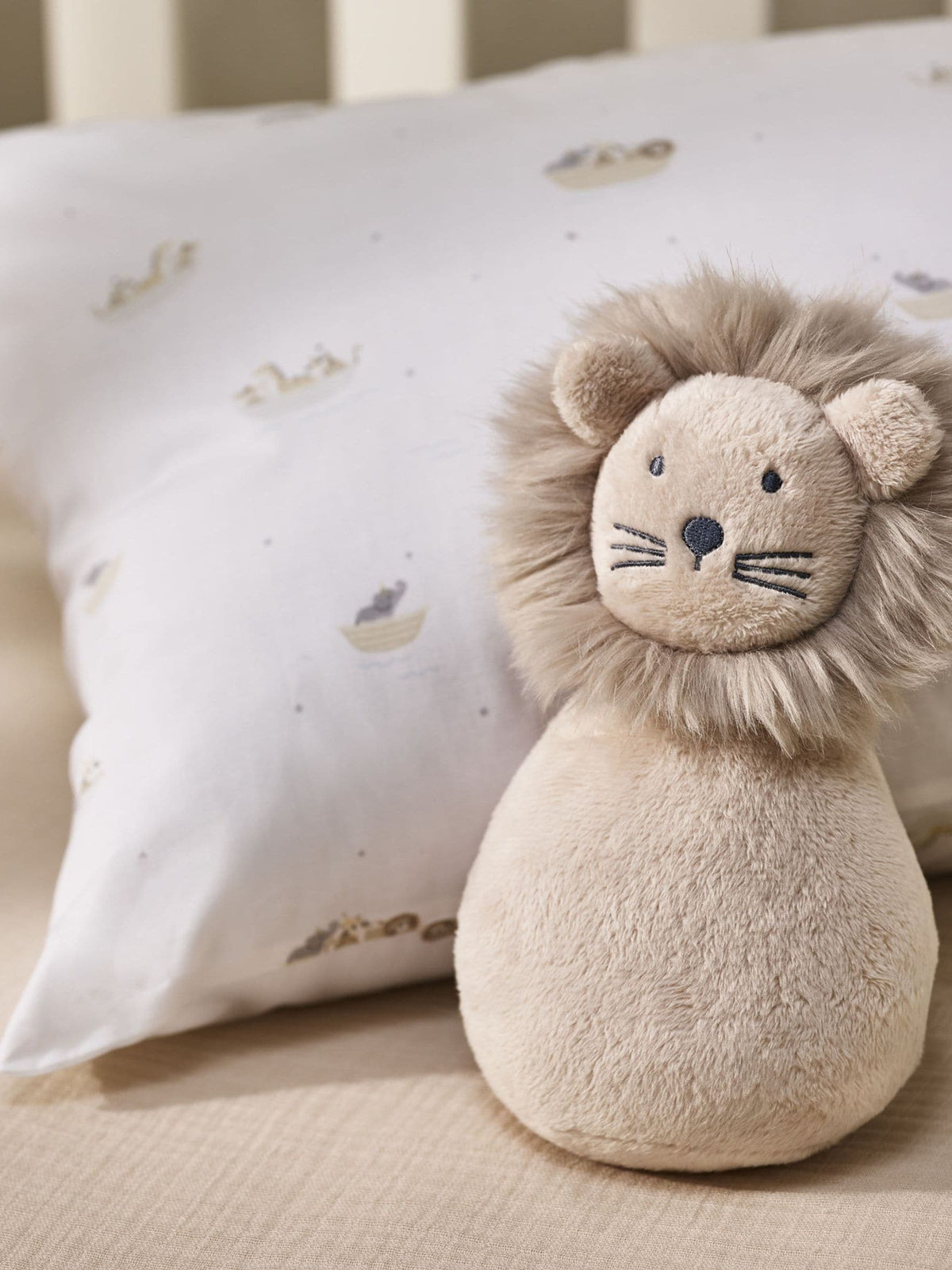 White Company Lenny Lion rocking baby toy - British product