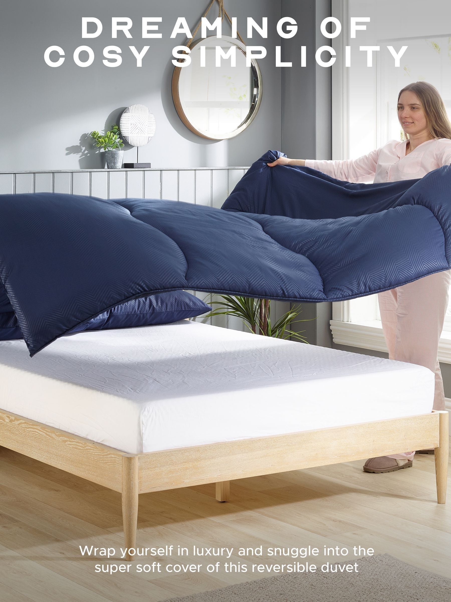 Snuggledown coverless embossed herringbone 10.5 tog duvet, UK version