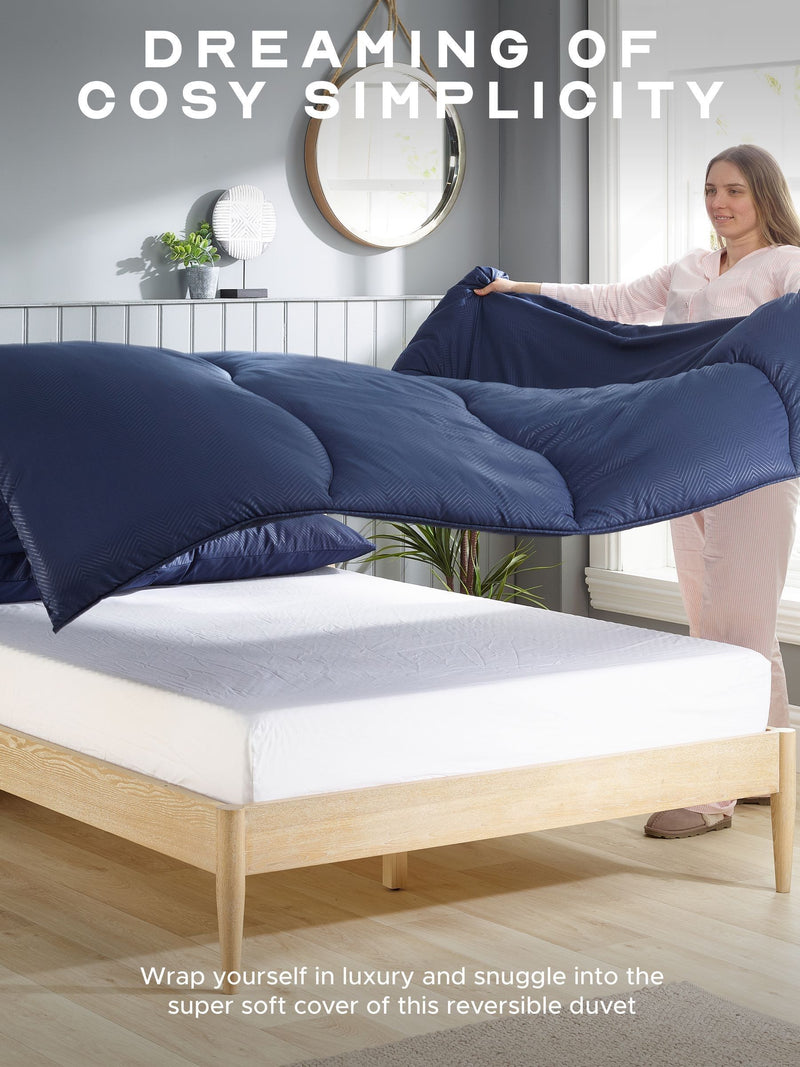Snuggledown coverless embossed herringbone 10.5 tog duvet, UK version