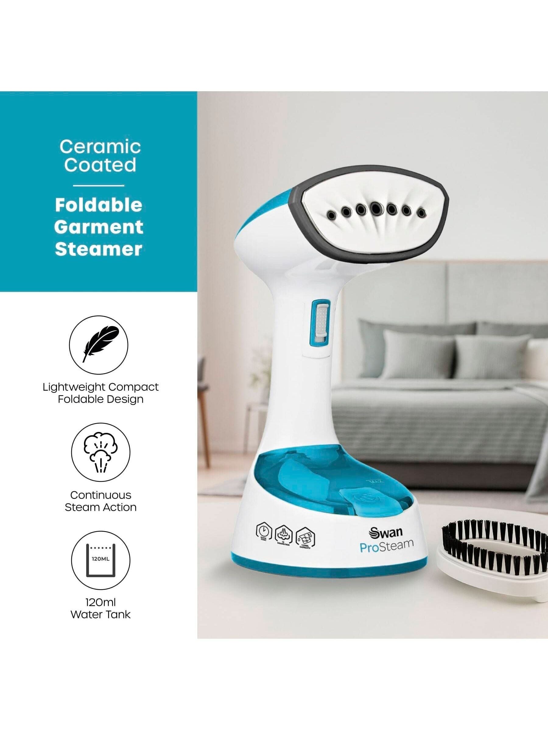 Swan white foldable garment steamer (British brand)