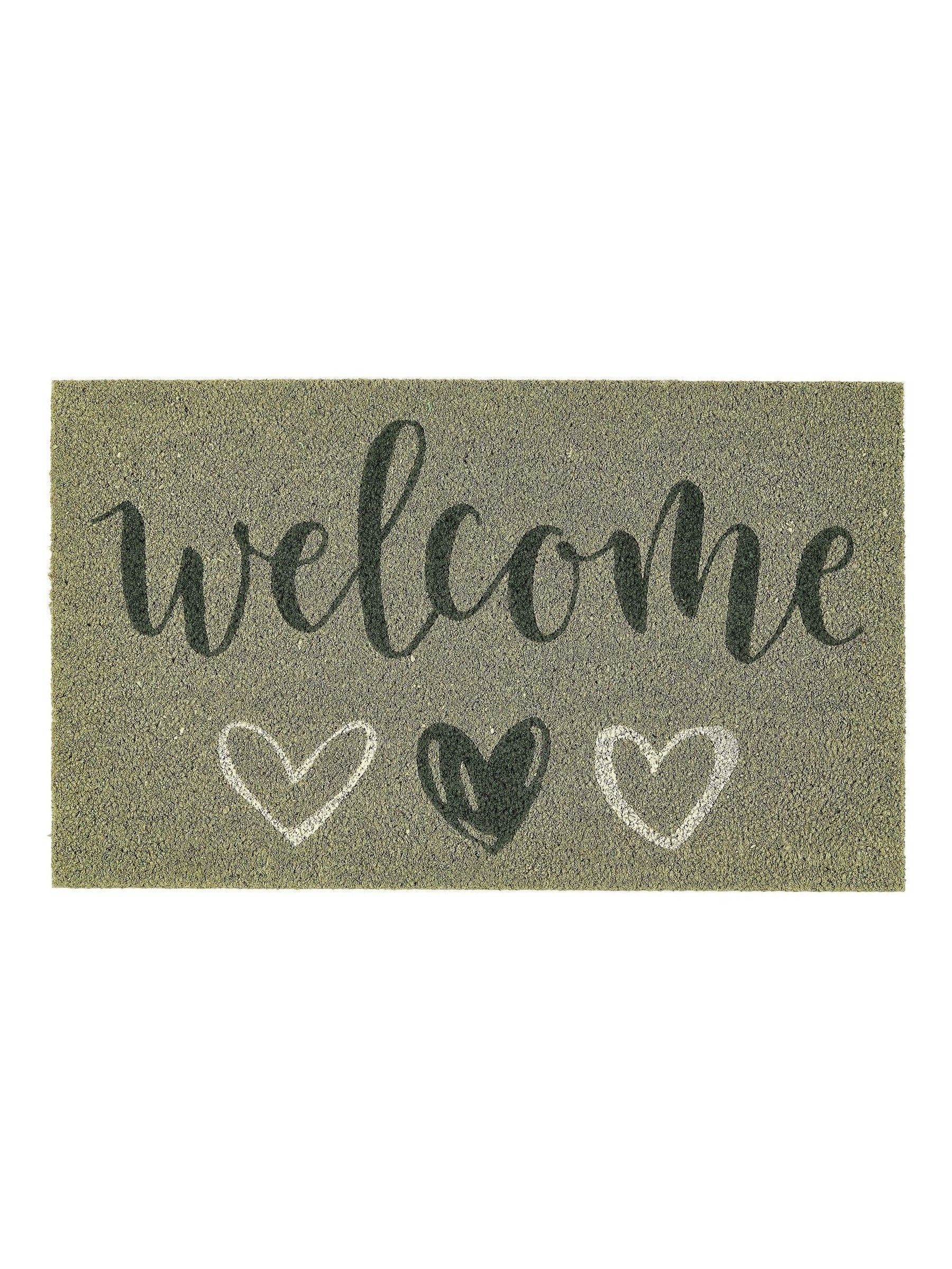 My Mat green welcome coir doormat 75x45cm (British brand)