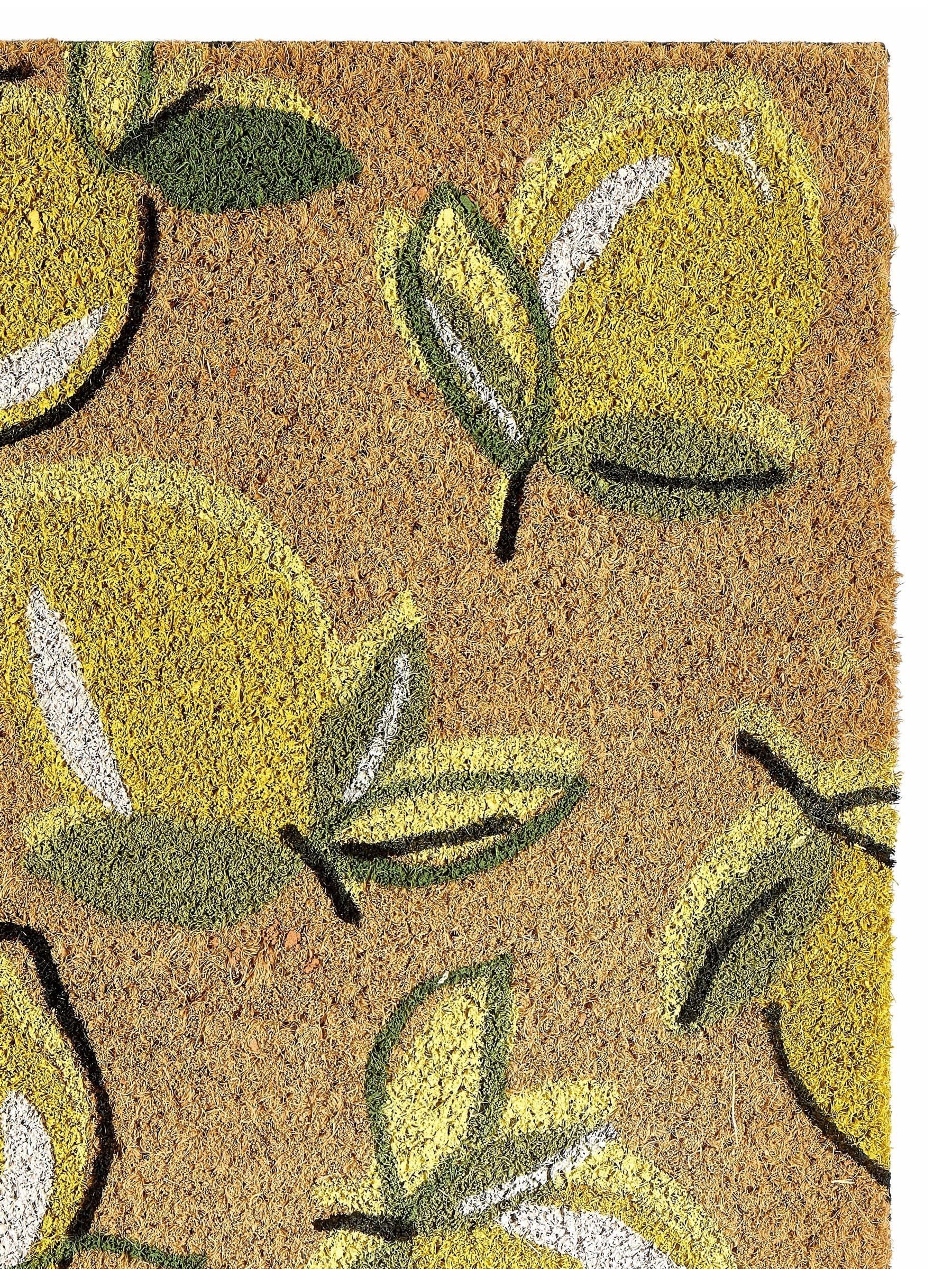 My Mat natural lemons coir doormat 75x45cm, UK version