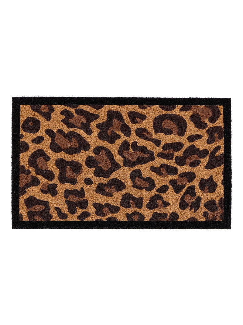 My Mat leopard border coir doormat 75x45cm, imported from the UK