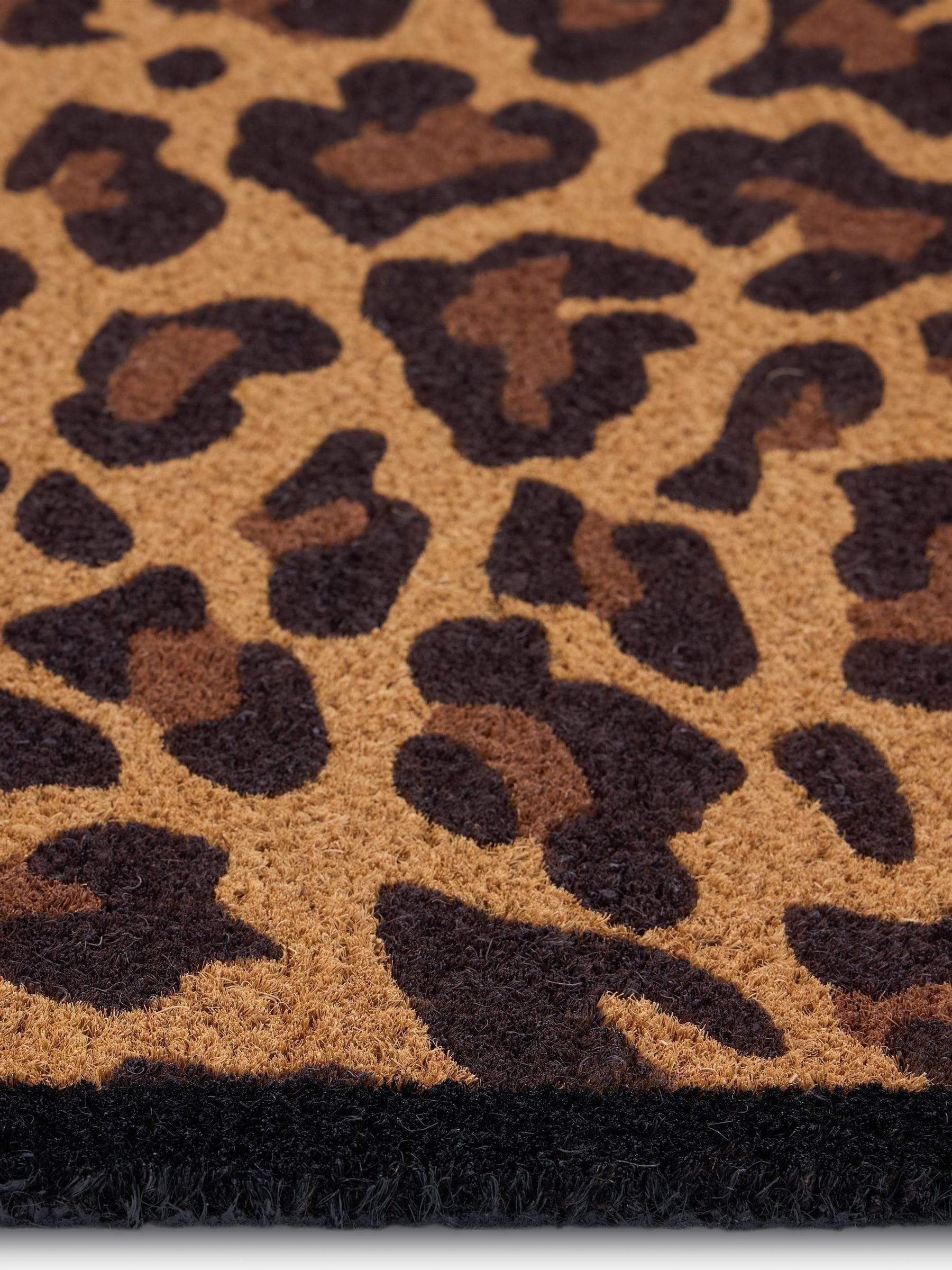 My Mat leopard border coir doormat 75x45cm, imported from the UK