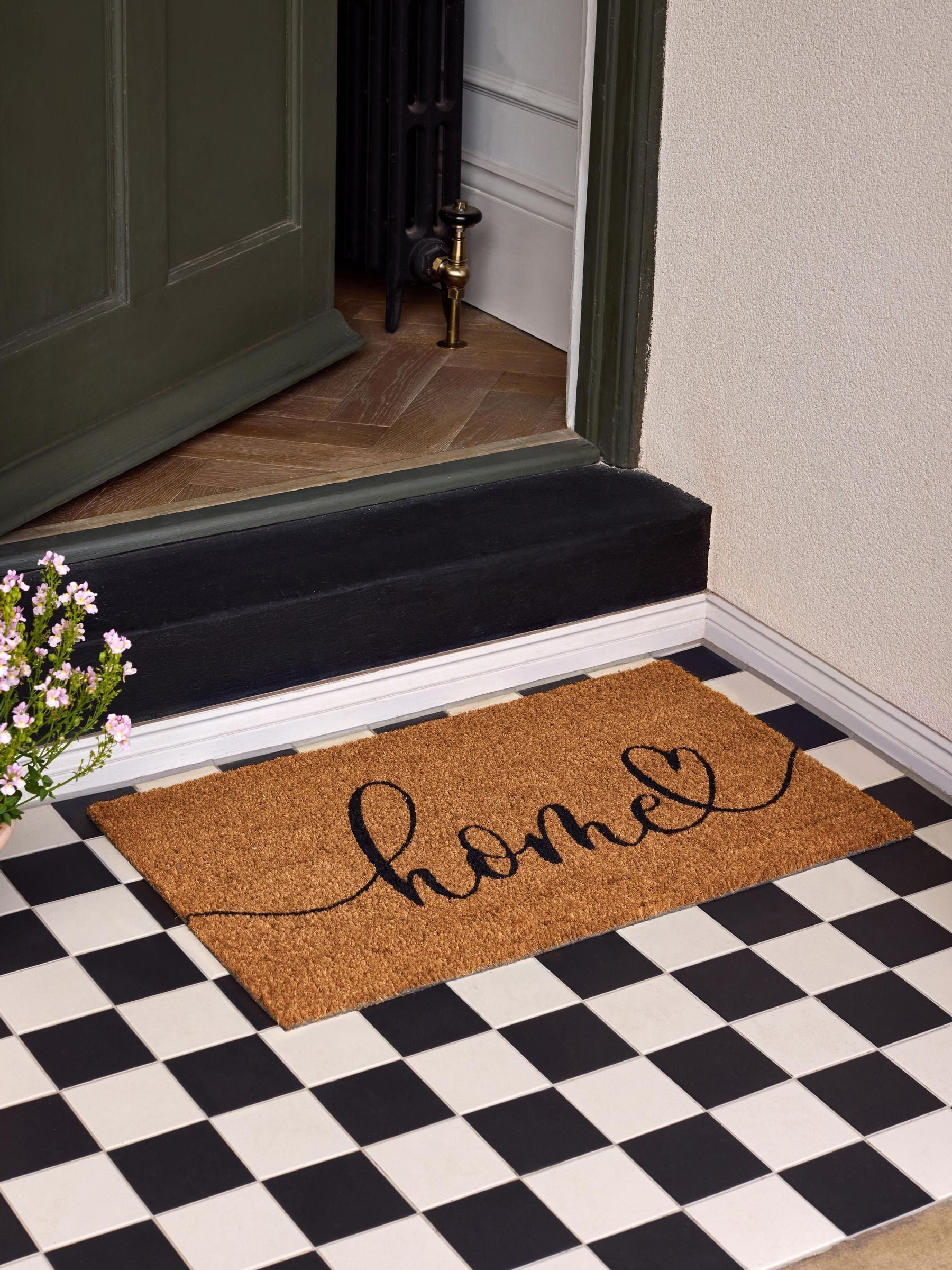My Mat coir doormat Natural Home Script 75x45cm, imported from the UK