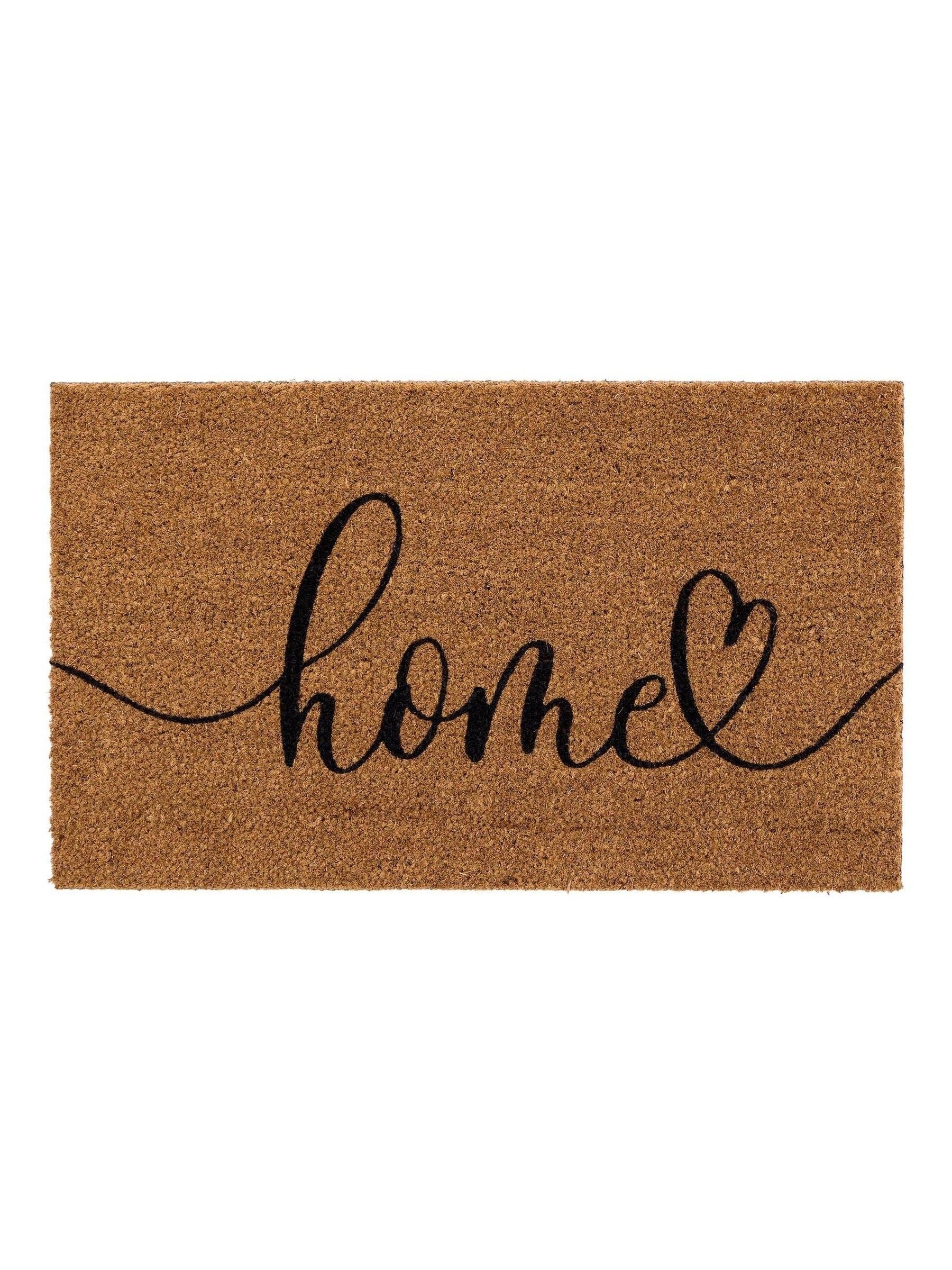 My Mat coir doormat Natural Home Script 75x45cm, imported from the UK