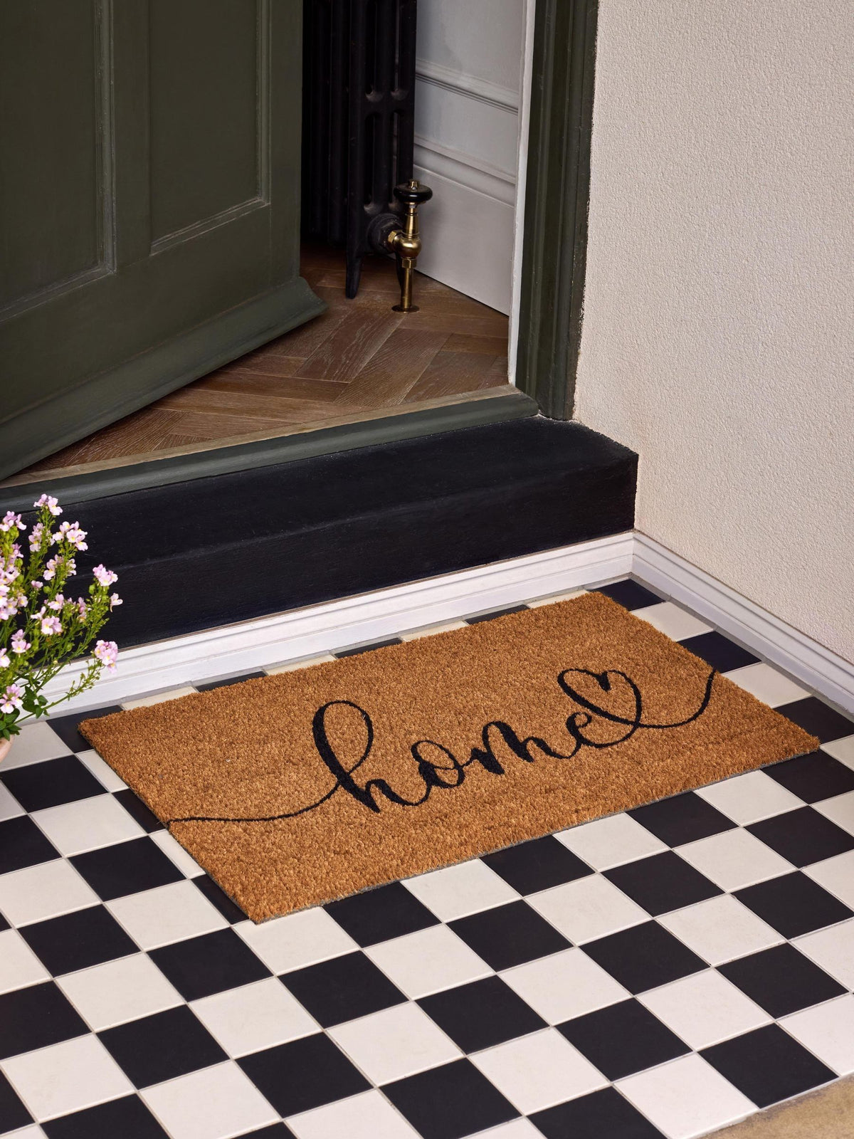 My Mat coir doormat Natural Home Script 75x45cm, imported from the UK