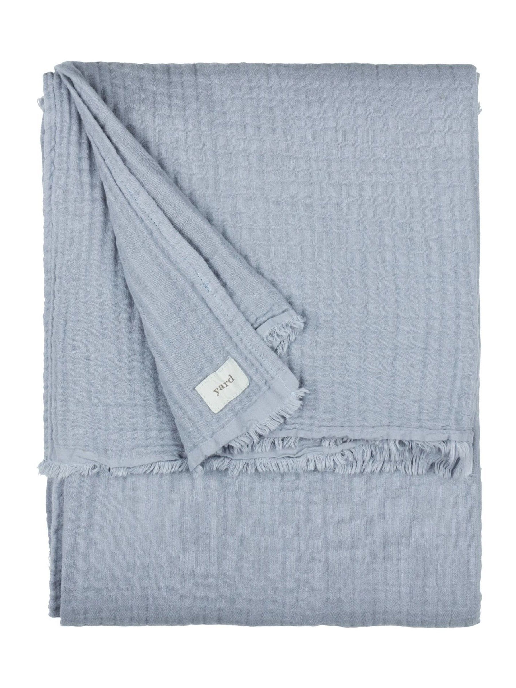 Yard Mineral Lark muslin cotton throw - British product