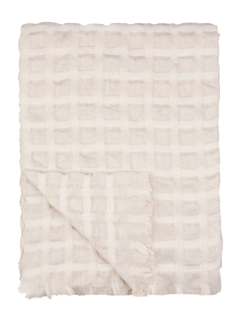 Wylder Linen Walton Waffle Fringed Throw