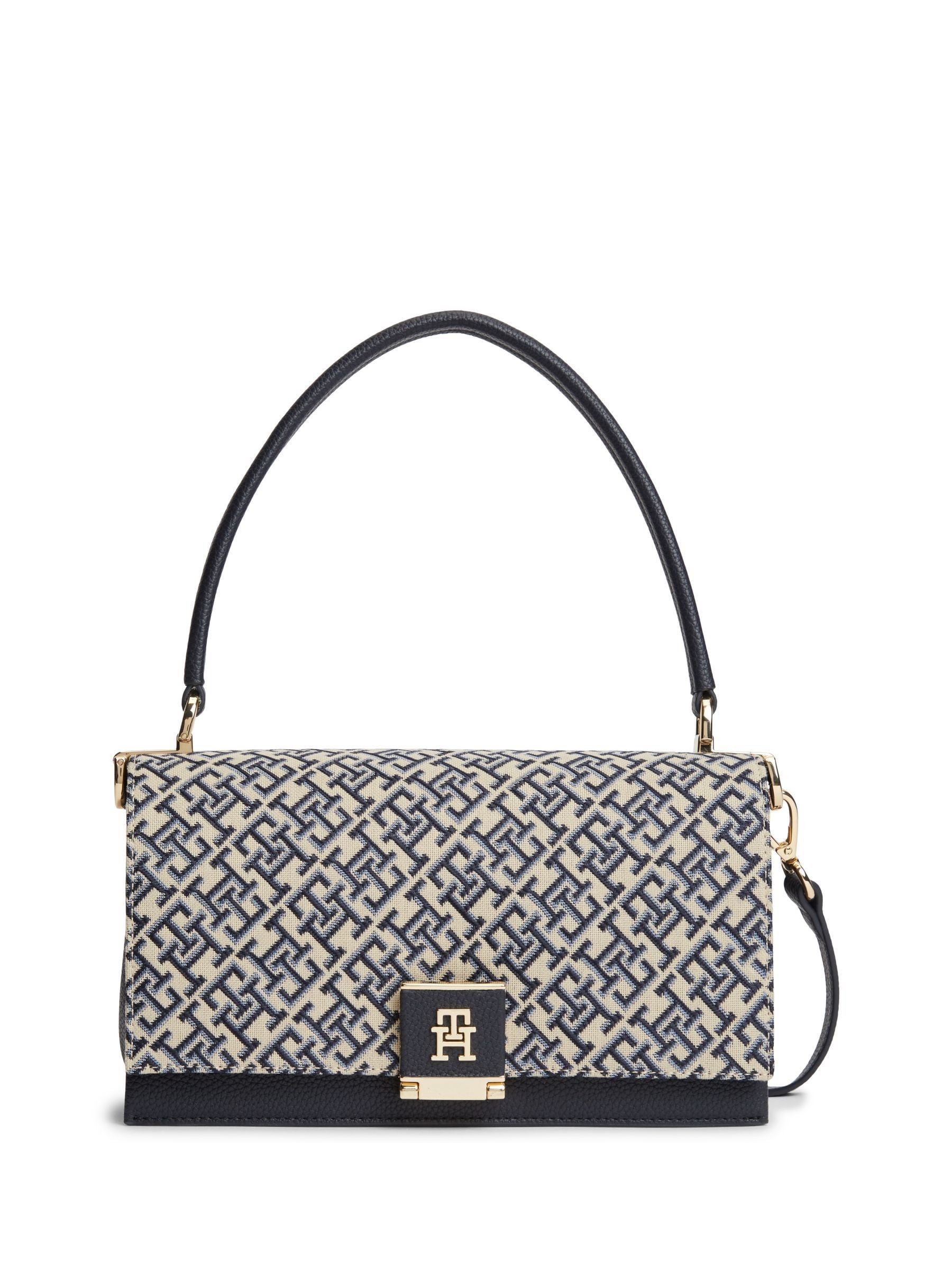Tommy Hilfiger blue monogram jacquard cross-body bag, UK version