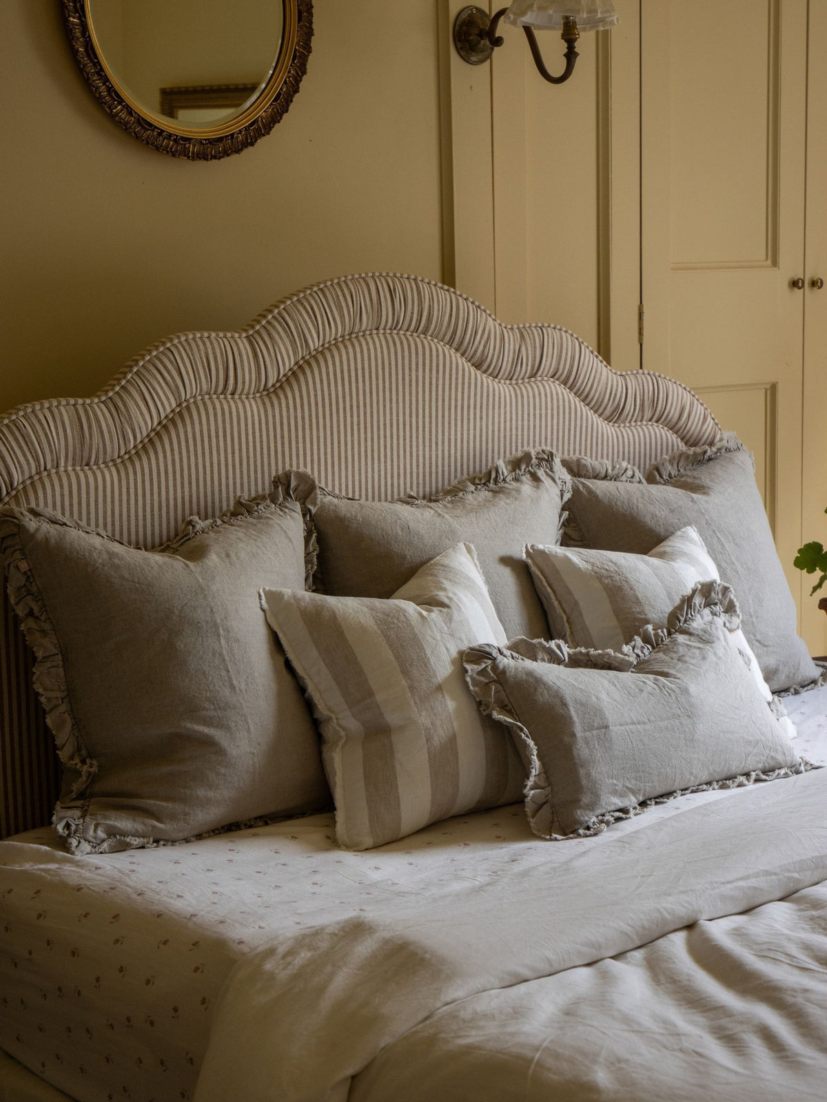 Ellenvale Interiors natural linen cushion cover set 5 pack, imported from the UK