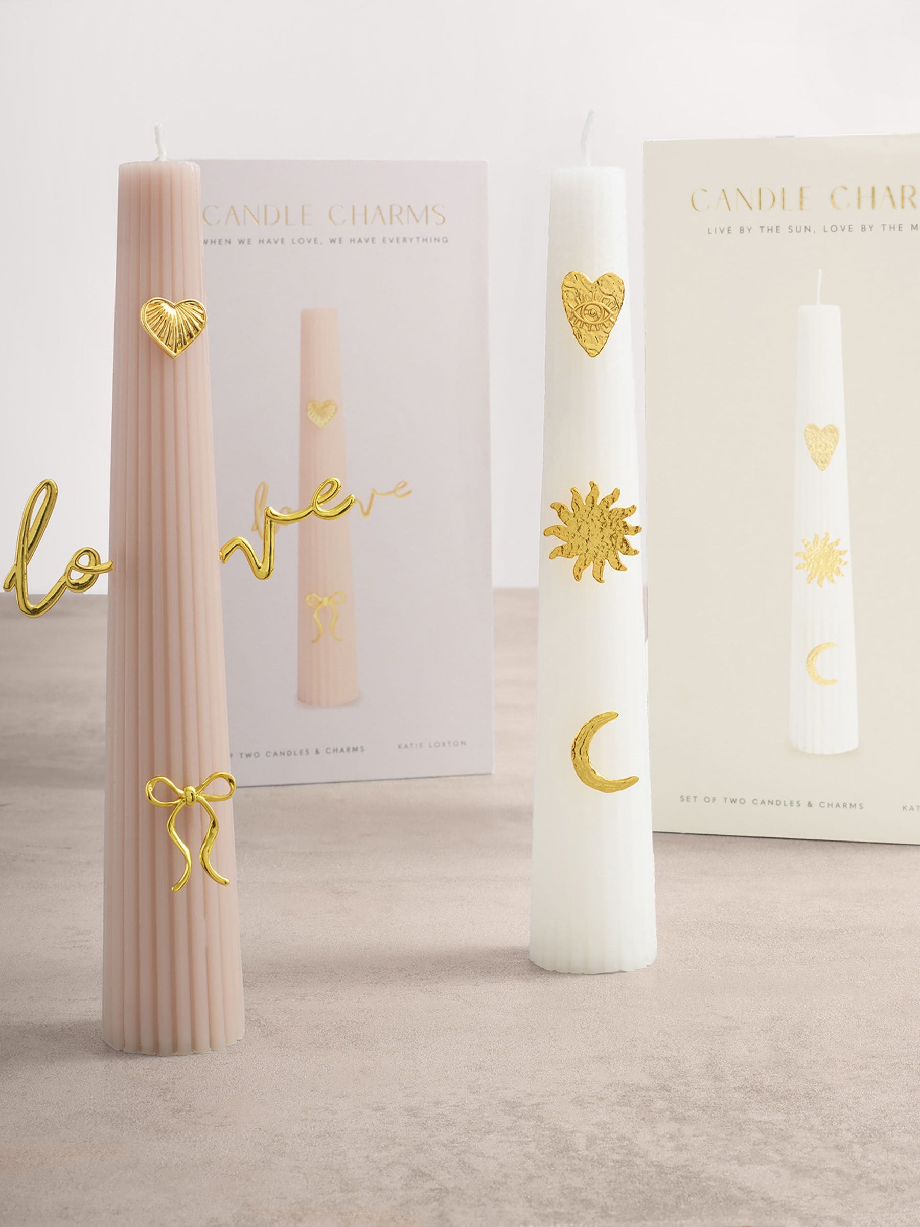 Katie Loxton candle gift set pink charms, UK version