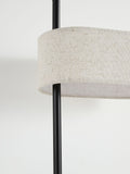 Searchlight Larsen table lamp matt black linen shade 43cm - British product