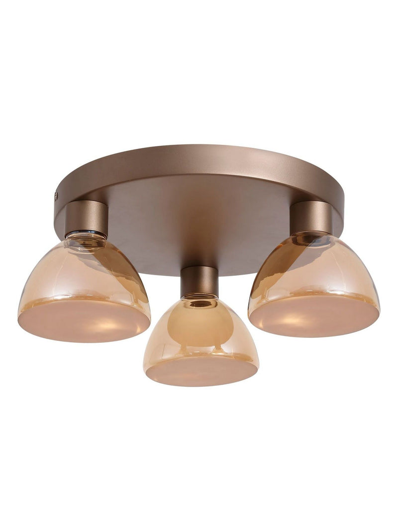 Searchlight Brown Trudy LED flush ceiling light, UK version