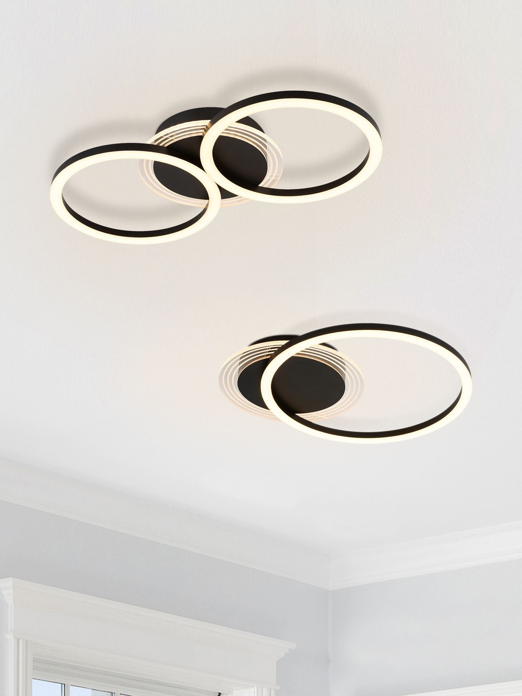 Searchlight Black Deni LED flush ceiling light (British brand)