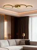 Searchlight gold Aflix LED flush ceiling light, imported from the UK