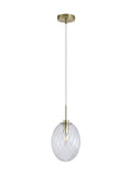 Searchlight satin brass and clear glass pendant light - British product
