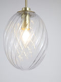 Searchlight satin brass and clear glass pendant light - British product